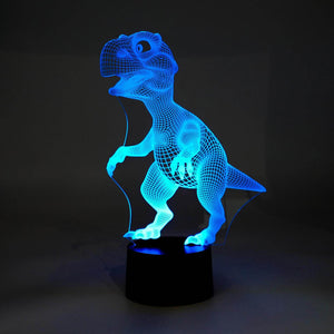 
                  
                    Lade das Bild in den Galerie-Viewer, Dinosaurier 3D Nachtlampe in blau
                  
                